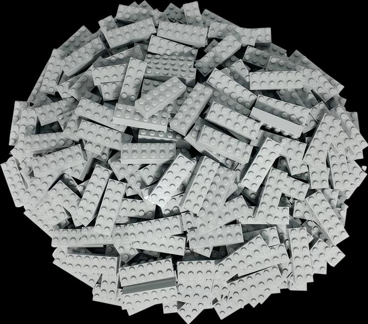 Actual product image LEGO 2x6 Bricks Light grey - 250 pieces - Light bluish grey bricks 2456 (2456, LEGO Accessories)