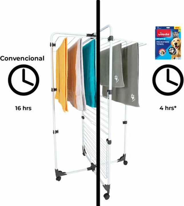 Immagine prodotto Vileda Asciugamano in microfibra Pet Pro M (grigio, taglia M, 45 x 70 cm) (Gatto, Cane)