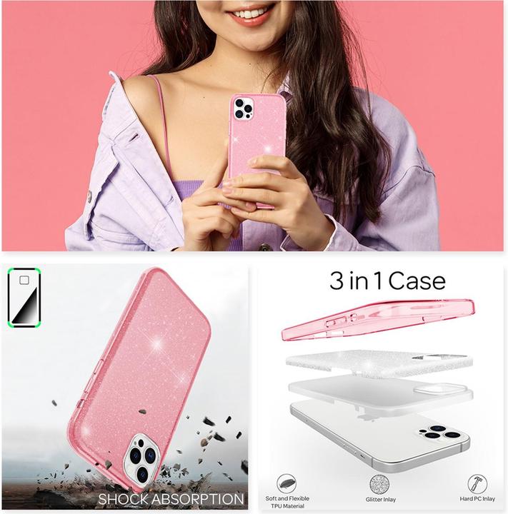 Produktbild Nalia Glitzer Handyhülle (Apple iPhone 12 Pro Max)