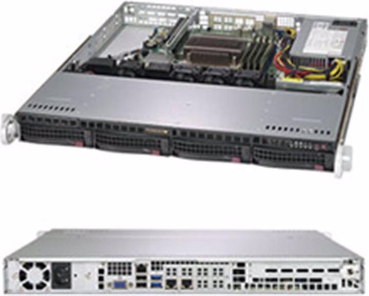 Produktbild Supermicro 1U BARE XEON E-2200 1XM.2 4X3.5 350W PLATINUM 2XGBE VGA IPMI
