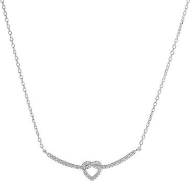 Again Jewelry Silver necklace with glittering heart AJNA0006