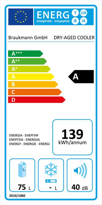 Energie-Label Caso DryAged Master 63 (75 l)