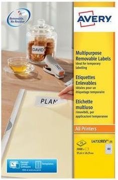 Actual product image Avery Removable adhesive