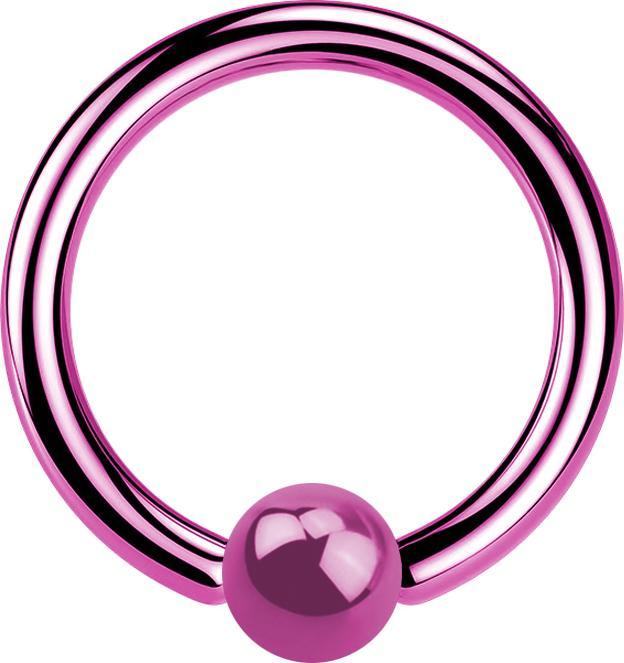 Star Piercing Ball Closure Ring pink (ohne Messing, Chirurgenstahl 316L)