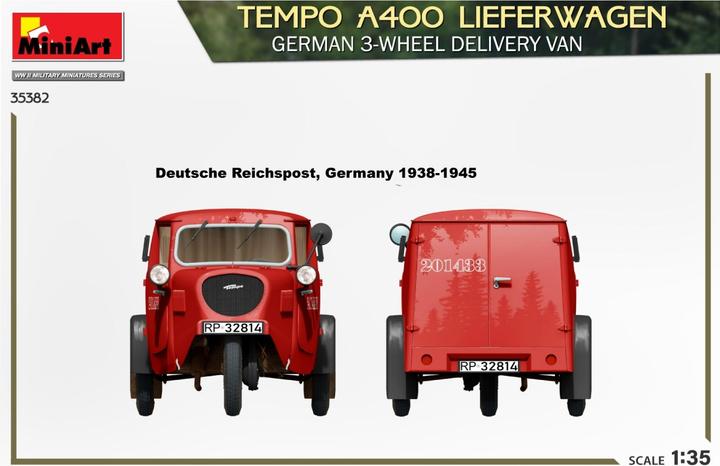 Produktbild Mini art Tempo A400 Lieferwagen. German 3-Wheel Delivery Van