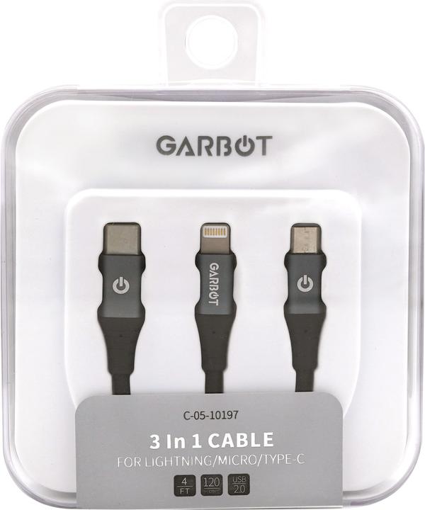 Produktbild Garbot 3 in 1 Multi-Ladekabel (1.20 m, USB 2.0)