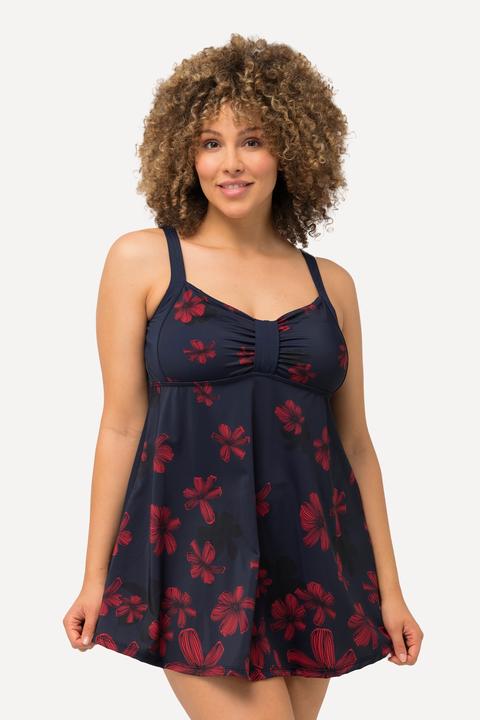 Produktbild Ulla Popken Badekleid, Blüten, Softcups, Träger verstellbar (46)