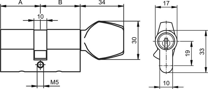 Produktbild Glutz Profil-Drehknopfzylinder mAccess Typ 81150 Basic (Profilzylinder)