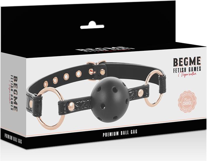 Actual product image Begme Black Edition Ball Gag Vegan Leather
