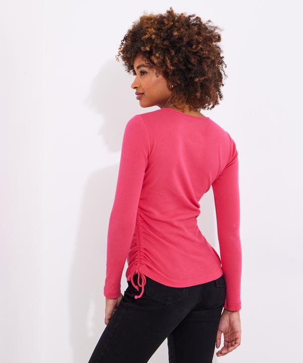 Actual product image Joe Browns Rouched Tie Side Ribbed Long Sleeve Top (42)