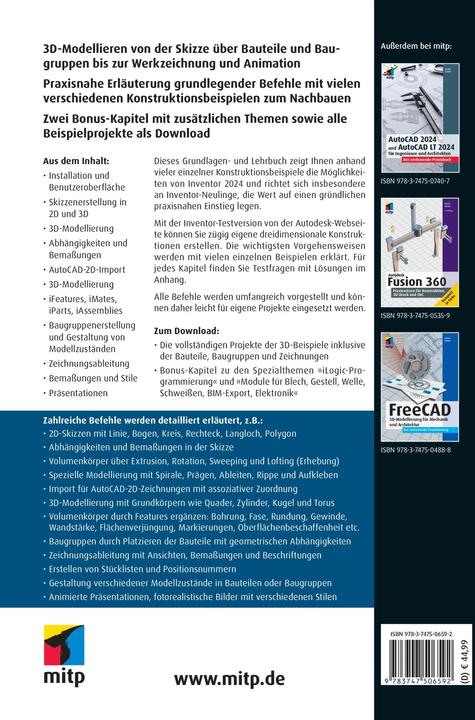 Image du produit 3D-Konstruktionen mit Autodesk Inventor 2024 (Allemand, Detlef Ridder, 2023)