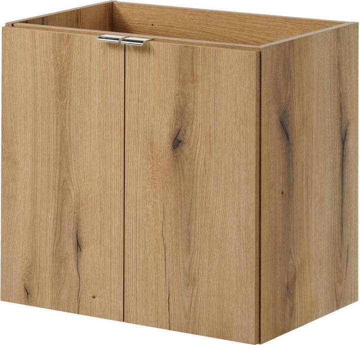 Actual product image En.Casa Waschtisch Skelbolu mit Türen 60x72x40 cm Eicheoptik/Schwarz