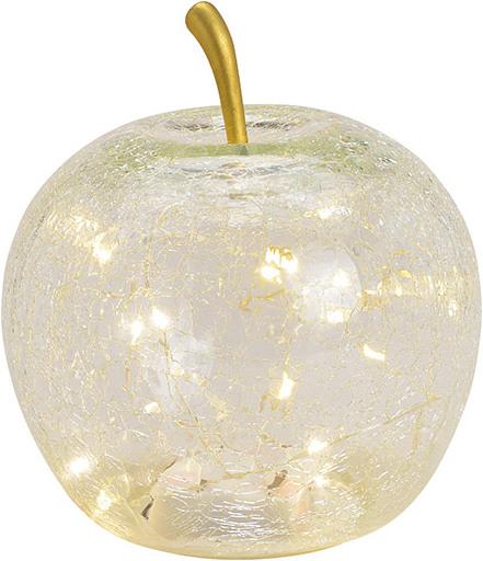 Produktbild G. Wurm Apfel mit 20er LED mit Timer aus Glas Transparent (B/H/T) 16x17x16cm (16 x 17 x 16 cm)