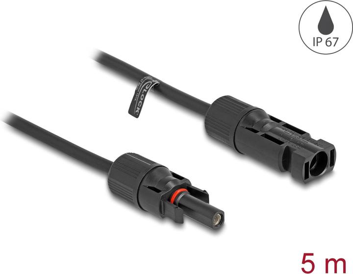 Delock Anschlusskabel Stecker zu Buchse 4 mm², 5 m (Solarkabel)