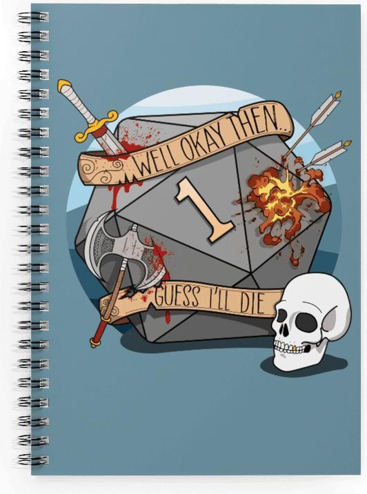Glass Staff Notizbuch Guess I'll Die Grau (Liniert, Harter Einband)