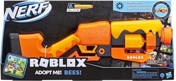 Image du produit Nerf Roblox Adopt Me! : BEES! Blaster d'action à levier, 8 fléchettes Elite, code pour débloquer un