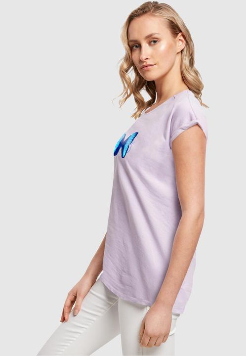 Actual product image Merchcode Ladies Butterfly Blue Extended Shoulder Tee - 111649 (XXL)