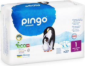 Actual product image Pingo Eco diapers (Size 1, Half month box, 54 Piece)