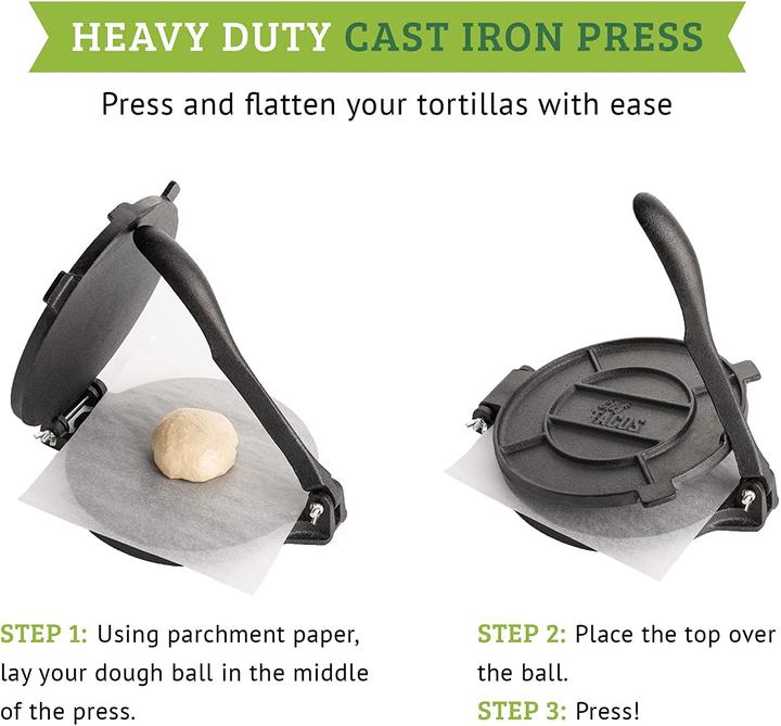 Immagine prodotto Chef Tacos Pressa per tortilla in ghisa da 20 cm