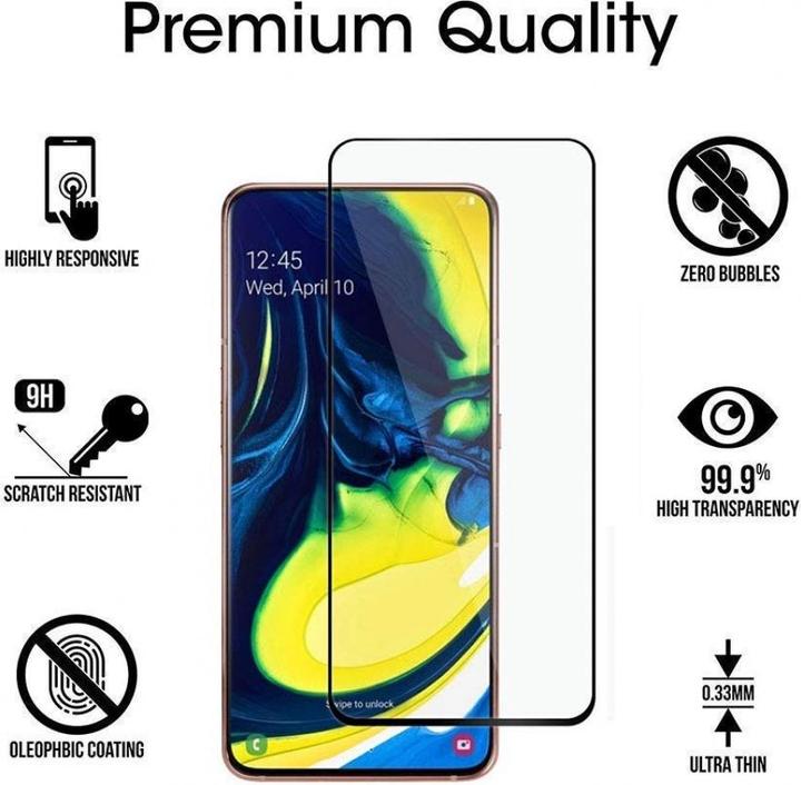 Image du produit Screenguard Samsung Galaxy A80 Full Screen Protection en verre blindé 2.5D 9H (1 pièce(s), Samsung Galaxy A80)