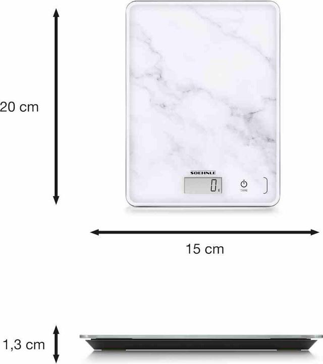Actual product image Soehnle Digital Kitchen Scale Page Compact 300 Marble