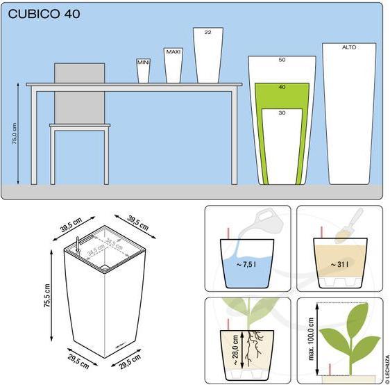 Produktbild Lechuza Cubico (39.50 cm)