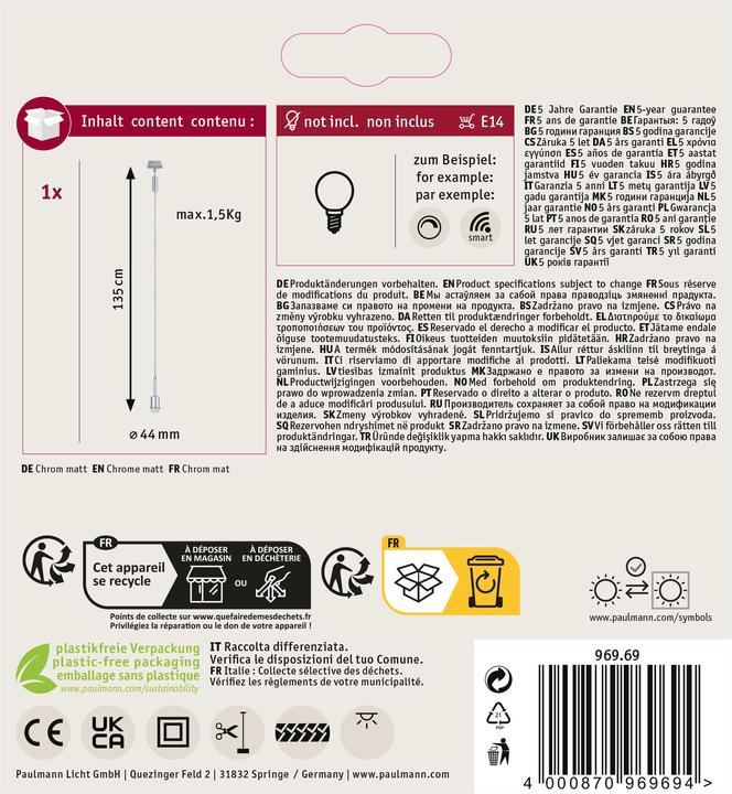 Produktbild Paulmann URail Pendel DecoSystems (E14)