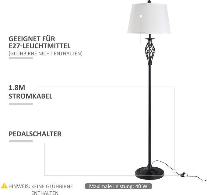 Produktbild Swisshandel24 3er-Lampenset 2 Tischlampe(ø38 x 158H cm) + 1 Stehlampe(ø30 x 62H cm) Metall, PS, Polyester, Baumwol (E27)