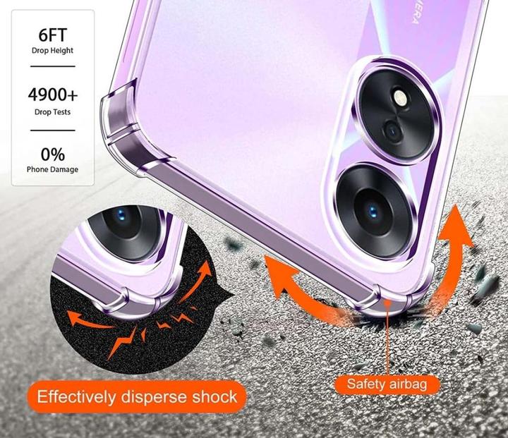 Actual product image Screenguard Crystal Soft Airbag Bumper (Oppo A78 5G)
