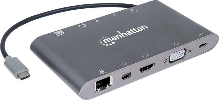 Actual product image Manhattan SuperSpeed USB-C to 7-in-1 Docking Station (Docking port (proprietary), 1 Ports)