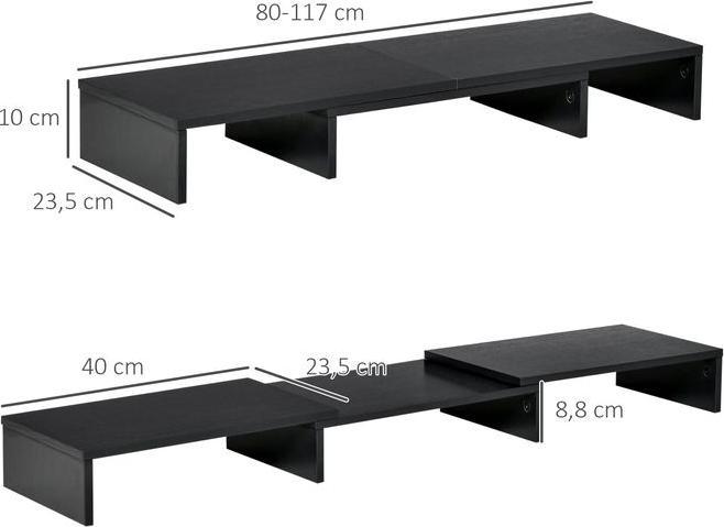 Produktbild Swisshandel24 Monitorständer Länge Winkel verstellbar doppelter Bildschirmständer Holzregal Monitorhalter für Bild