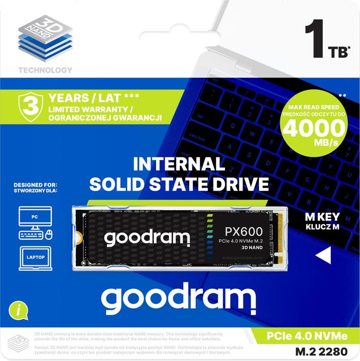Produktbild Goodram PX600 M.2 200GB PCIe 4x4 2280 SSDPR-PX600-500-80 (500 GB, M.2 2280)