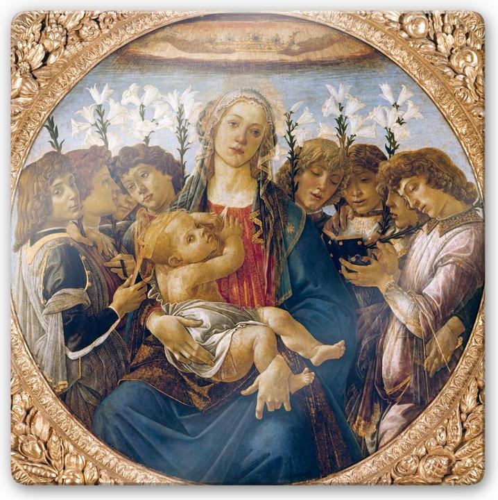 Image du produit Trenddeko Botticelli - Marie avec l'enfant et les anges chanteurs (50 x 50 cm)
