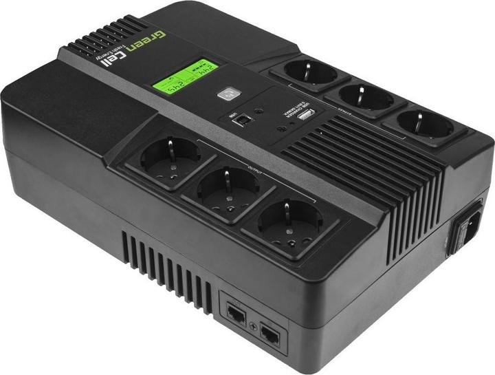 GreenCell Cell UPS06 Unterbrechungsfreie Stromversorgung (USV) Line-Interaktiv 999 VA 6 AC-Ausgänge (360 VA, 600 W, Line-Interaktiv USV)