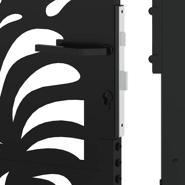 Immagine prodotto VidaXL Cancello da giardino nero 105x130 cm in acciaio con design a onda Cancello per recinzione da esterno