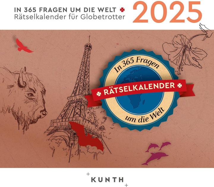 Productafbeelding De wereld rond in 365 vragen - 365-dagen scheurkalender 2025 (Hardcover, Duits)