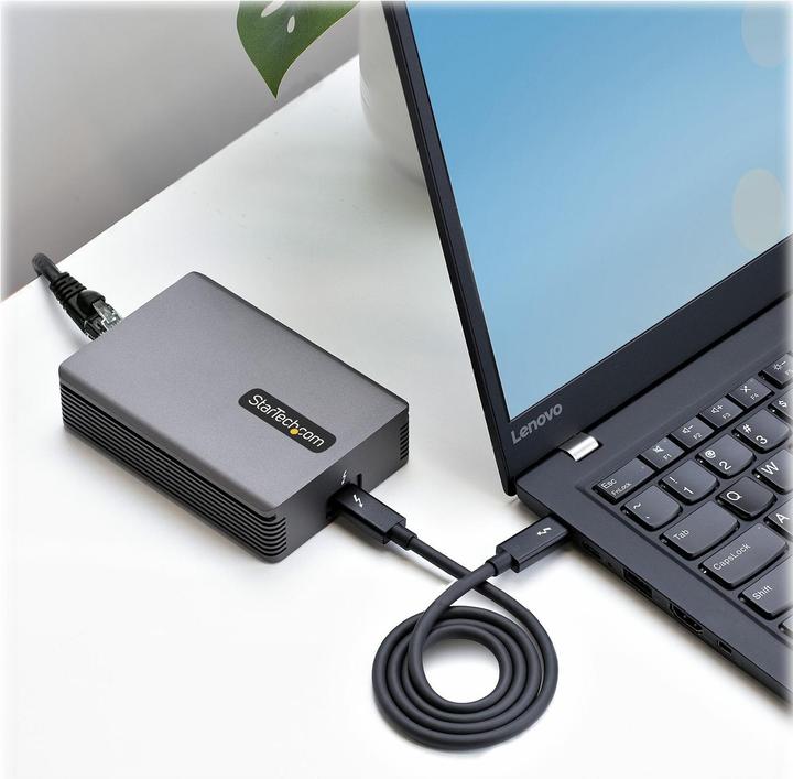Actual product image StarTech COM Thunderbolt 3 to Ethernet Adapter 10GbE Multi-Gigabit Thunderbolt 3 to RJ45 Network Ada (Thunderbolt 3, RJ45 10 Gigabit Ethernet (1x))