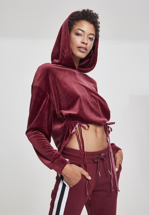 Immagine prodotto Urban Classics UC Ladies Ladies Short Velvet Gathered Hoody da donna con cappuccio (S)