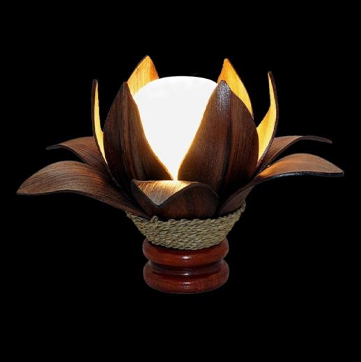Image du produit Bekos Lampe de table "Fleur de lotus" en feuilles de cocotier (E27)