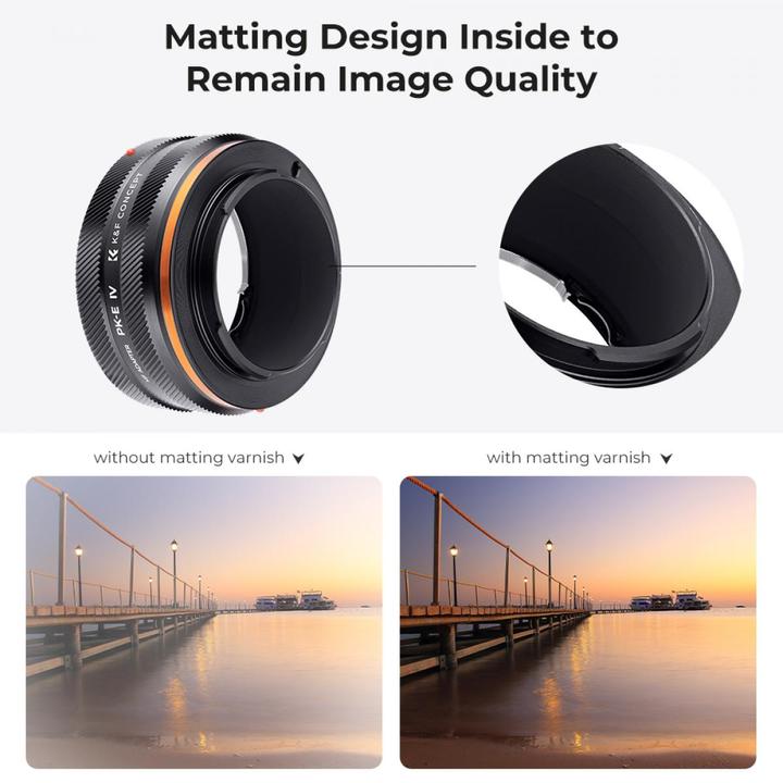 Produktbild K&F Concept High Precision lens adapter, matte paint, orange, PK-E IV PRO