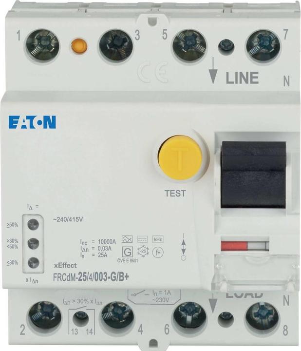 Produktbild Eaton MOE FRCDM-25/4/003-G/B+ dig. FI-Schalter 25A 4p 30mA Typ G/B