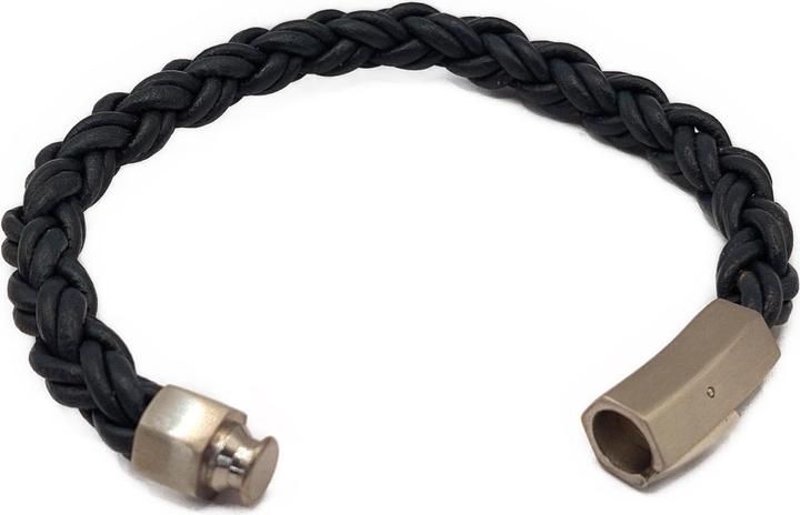 Immagine prodotto Thomss Bracciale in pelle No.16 unisex in pelle blu scuro e chiusura in acciaio inossidabile circonferenza (21 cm, Acciaio inossidabile, 100% pelle)