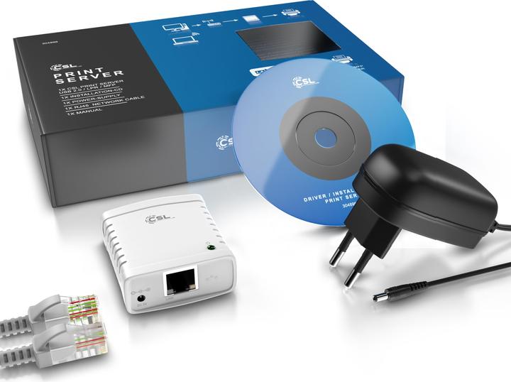 Image du produit CSL Serveur d'impression LAN Serveur d'impression USB2.0, LRP Print Server pour Windows, réseau USB