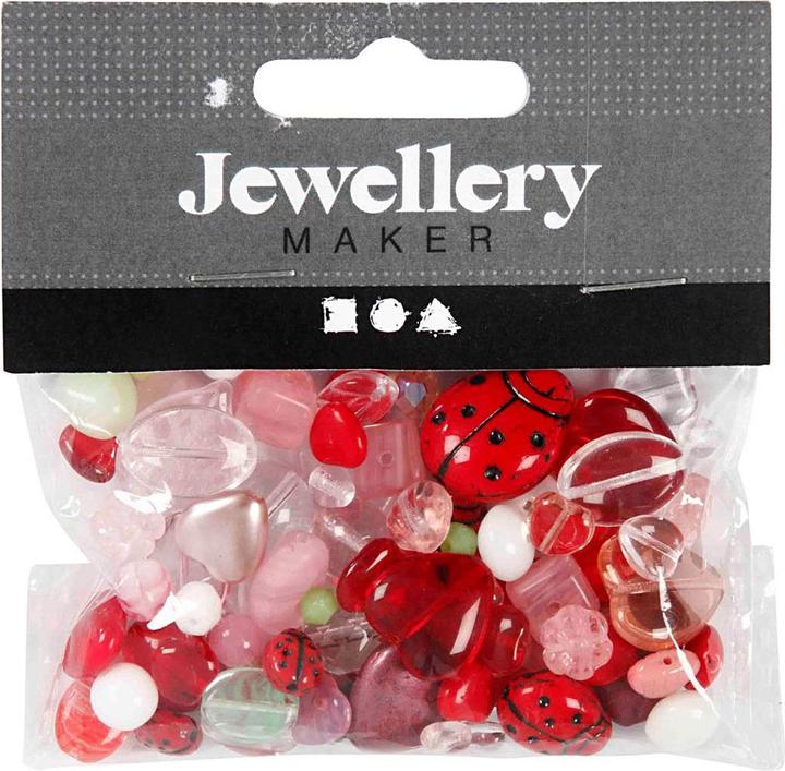 Produktbild Creativ Company Glasperlen Verschiedene Marienkäfer, Herz, Blätter, 60