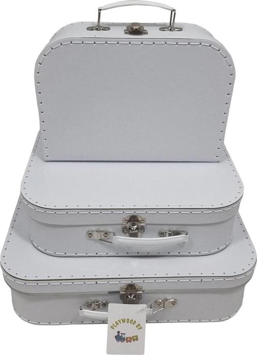 Produktbild Playwood Kartonkoffer-Set Weiss, 3tlg.