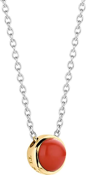 Ti Sento Milano Solitär-Collier korallenrot bicolor 3845CR/42 (925 Sterling Silber, 48 cm)