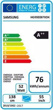 Label énergétique Samsung Hg55ee670 (55", LCD)