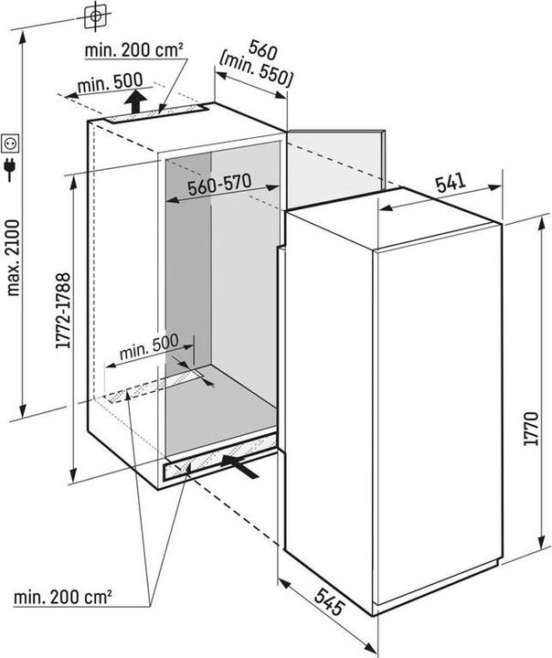 Actual product image Liebherr Integrated freezer with NoFrost (Installation, 213 l)