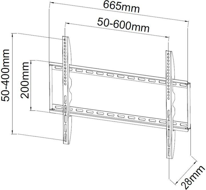 Immagine prodotto Techly Supporto da parete per TV LCD LED 40"-65", fisso, nero (Muro, 65", 50 kg)