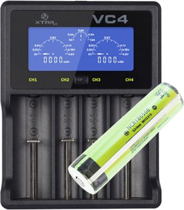 Produktbild Panasonic Akku 18650 geschützt und LCD-Schnell-Ladegerät (1 Stk., CR123A, 3400 mAh, Ladegerät inkl. Akku)
